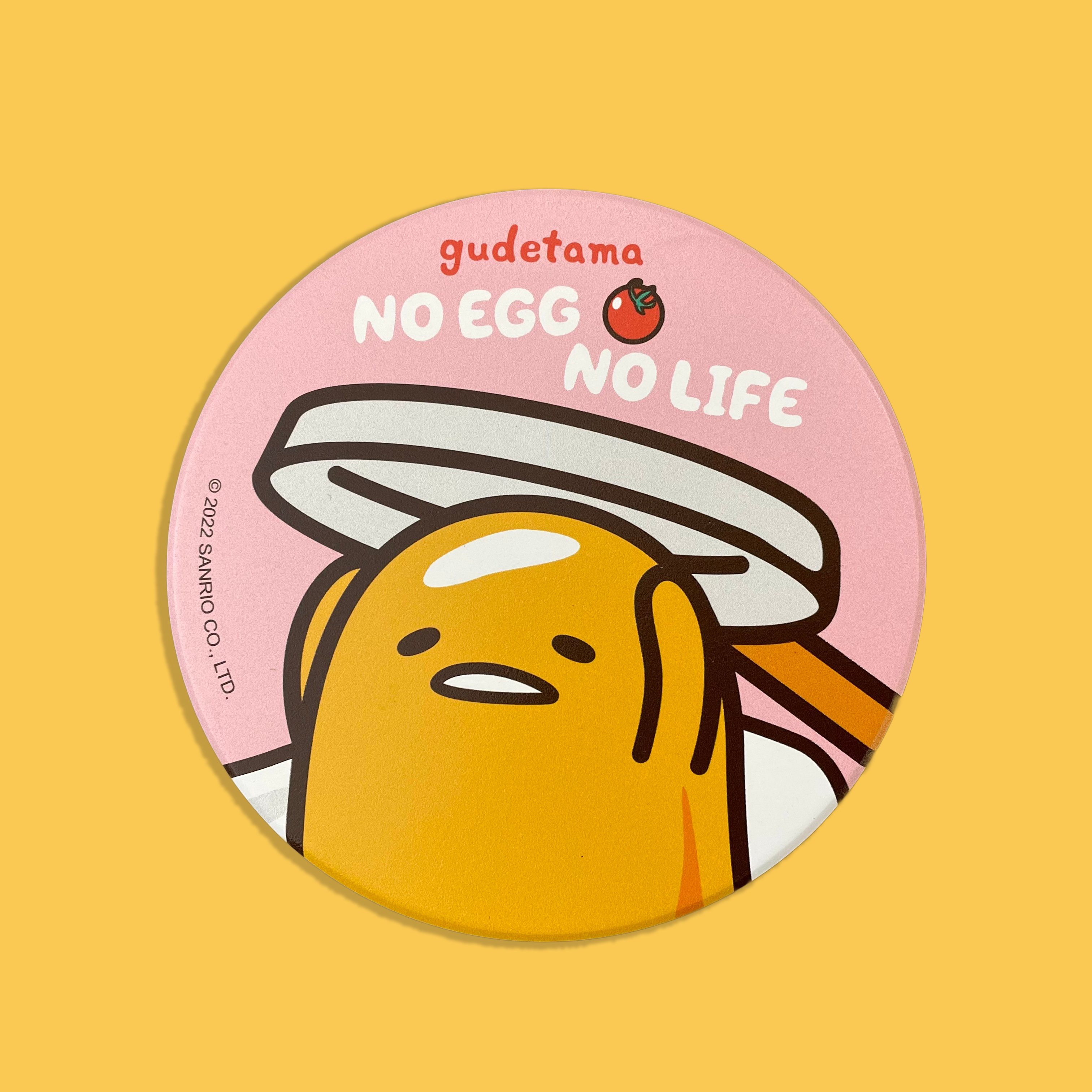 蛋黃哥-陶瓷杯墊-平底鍋款