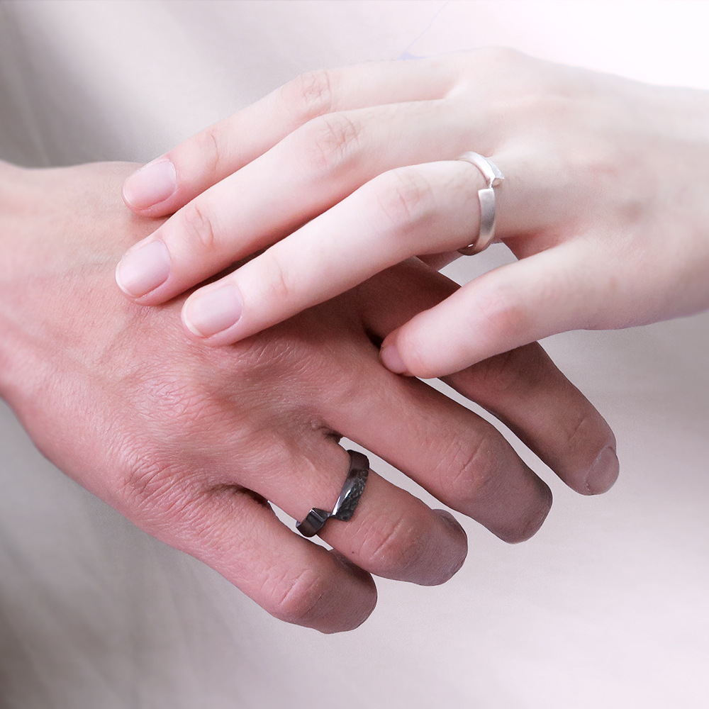 晝夜銀戒 刻字版 情侶對戒組 純銀戒指訂製