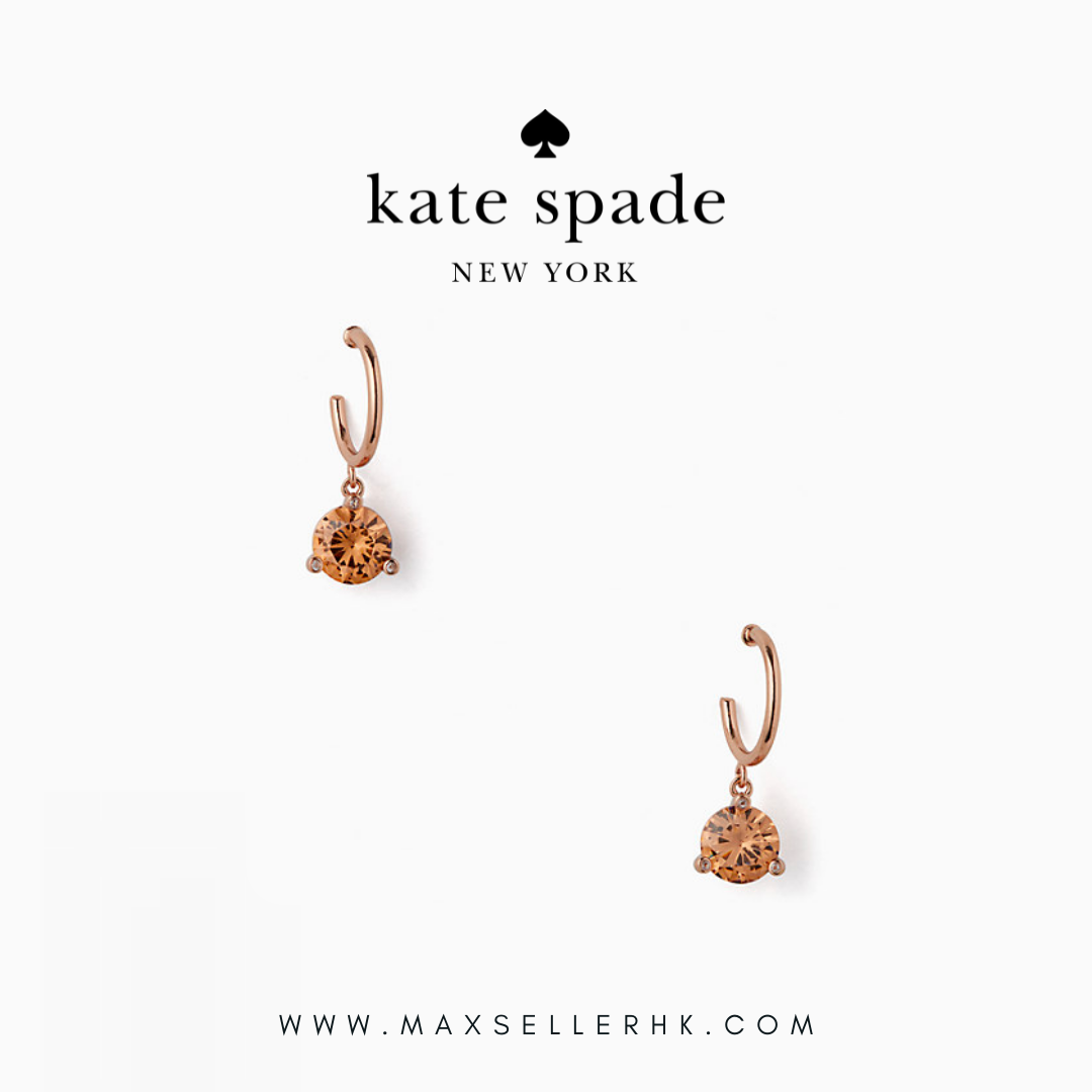 現貨｜玫瑰金｜KATE SPADE Rise and Shine drop Huggies Earrings