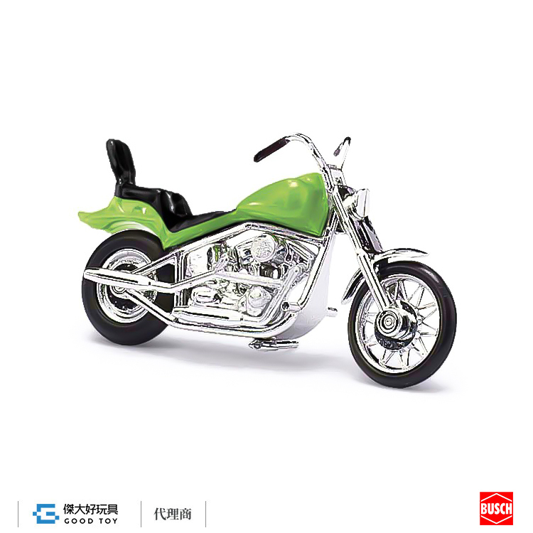 Busch 40155 (HO) 美式 摩托車 綠色