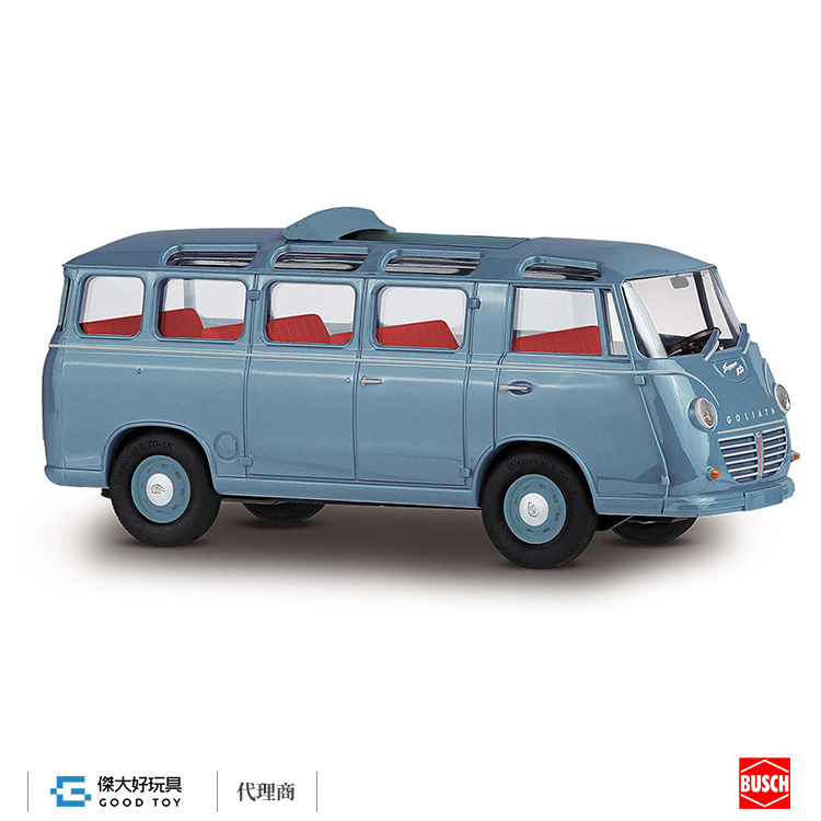 Busch 94174 (HO) Goliath Express 1100 豪華小巴 (天窗) 灰藍色