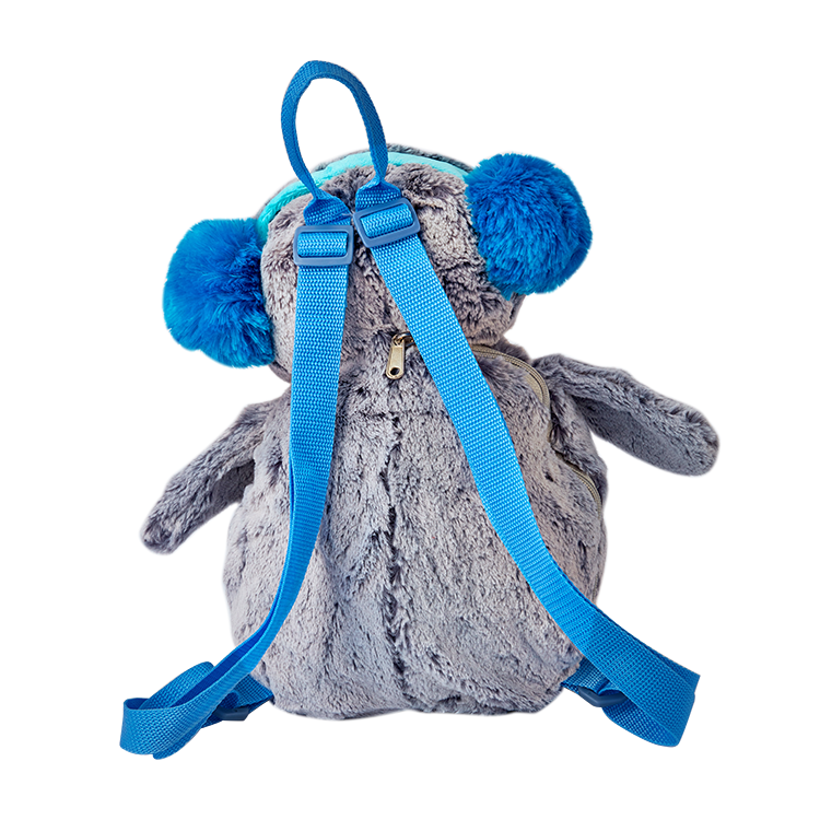 Blue Penguin with Earmuffs Plush Backpack