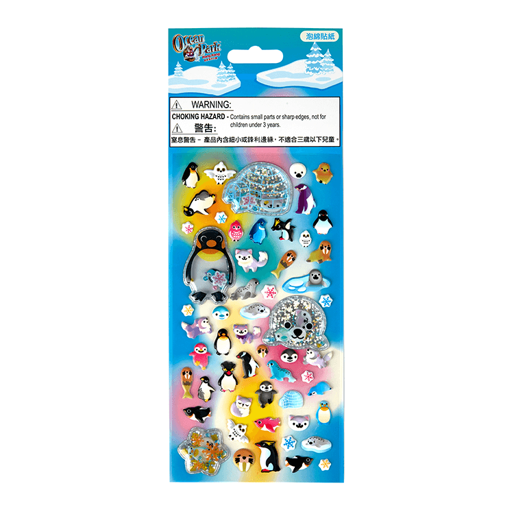 Polar Animals Puff Stickers