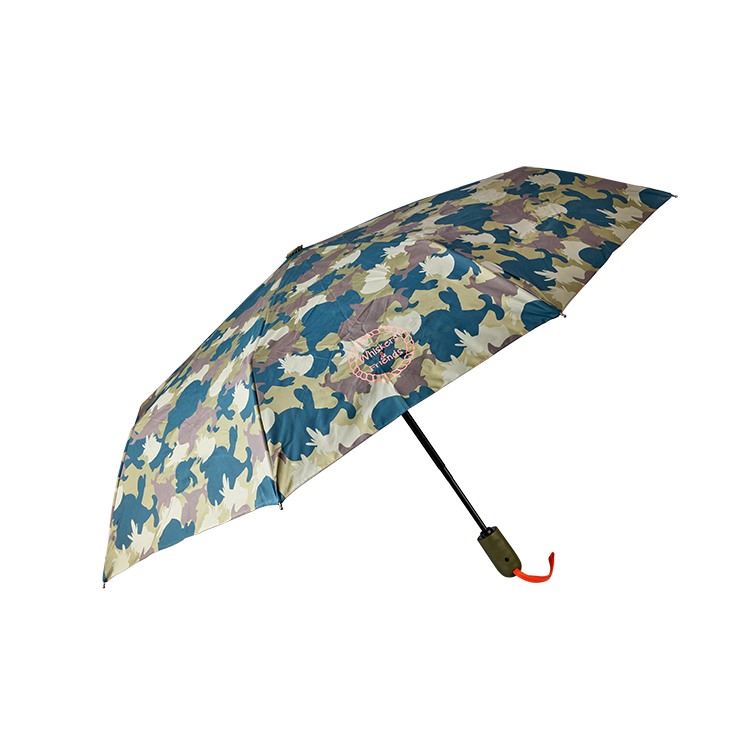 Whiskers and Friends Automatic Foldable Umbrella (Camouflage Green)