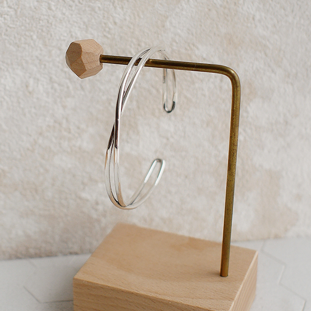 深情相擁純銀手環/SB012| 簡約 女生波浪手鐲 男生禮物 中性 聖誕禮物禮盒