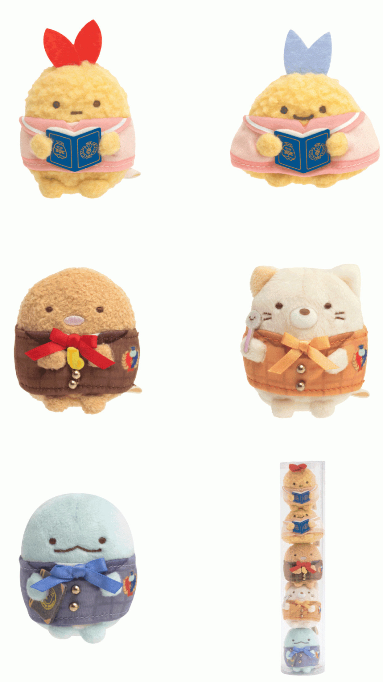 日本受注限定-角落生物校園檢定二代筒裝手玉set