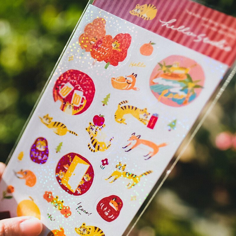 Reiko 狐虎生風 雷射貼紙｜Hello Studio 你好工作室
