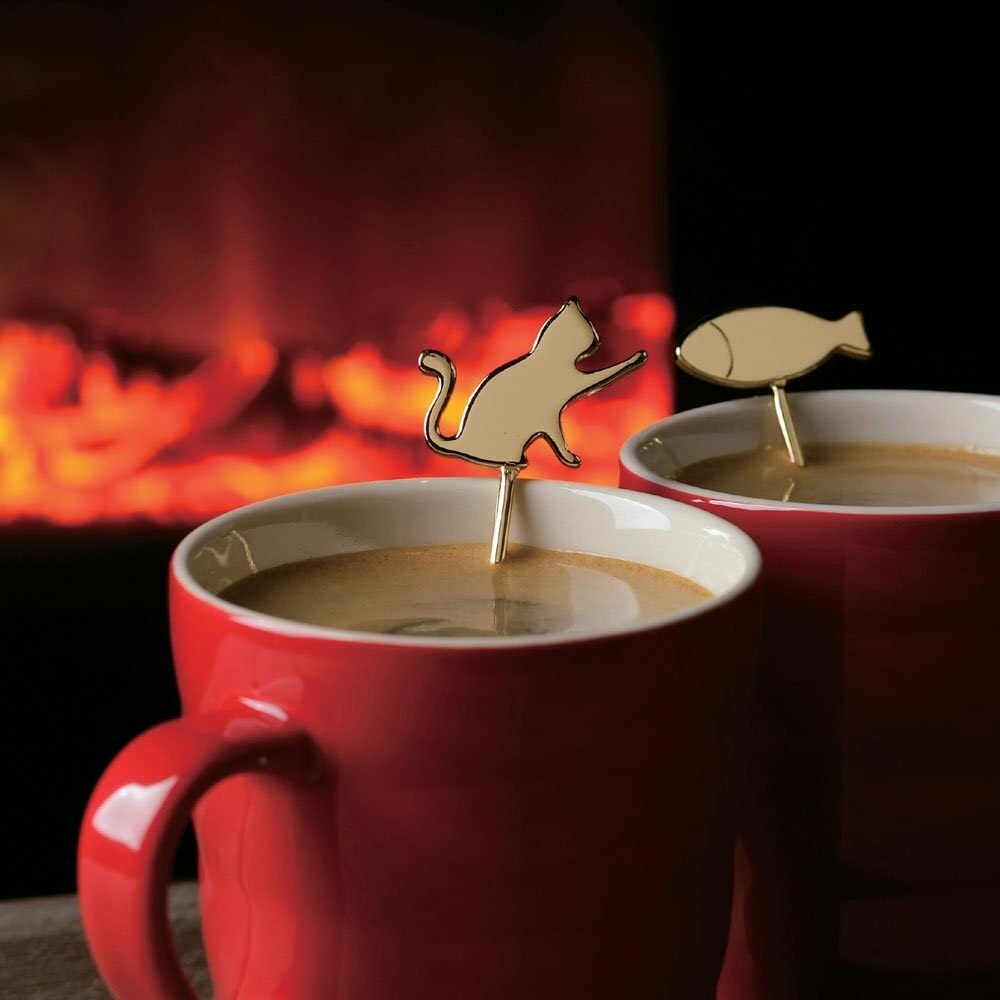 貓咪與魚造型3入湯匙 攪拌匙｜日本高桑金属