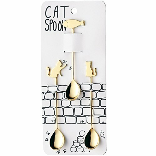 貓咪與魚造型3入湯匙 攪拌匙｜日本高桑金属