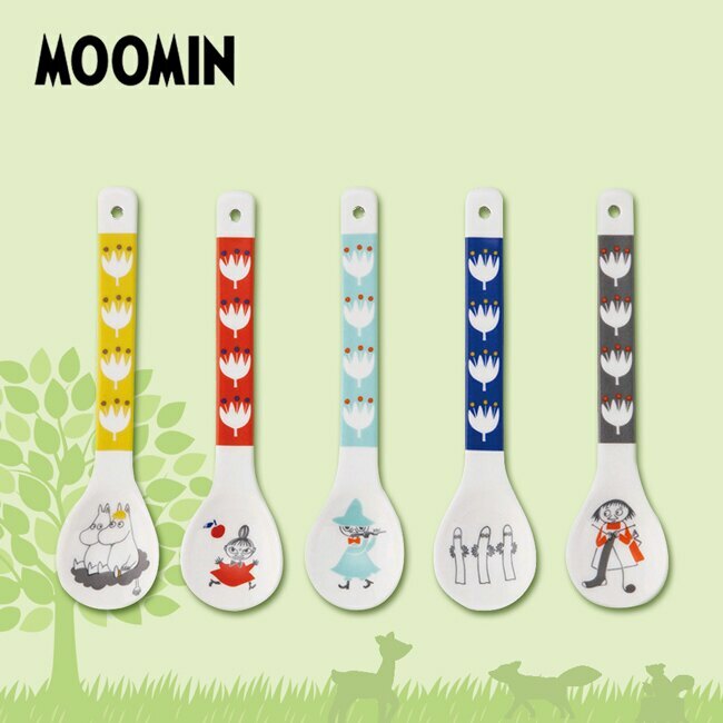 moomin 嚕嚕米 彩繪陶瓷湯匙禮盒5入組|日本 yamaka