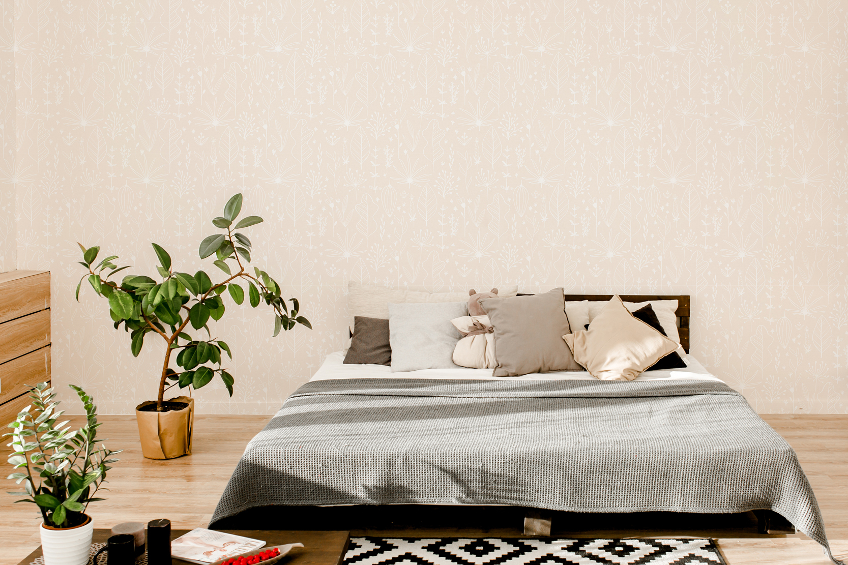 美牆壁布//珊瑚小花草(約1.5坪/捲)