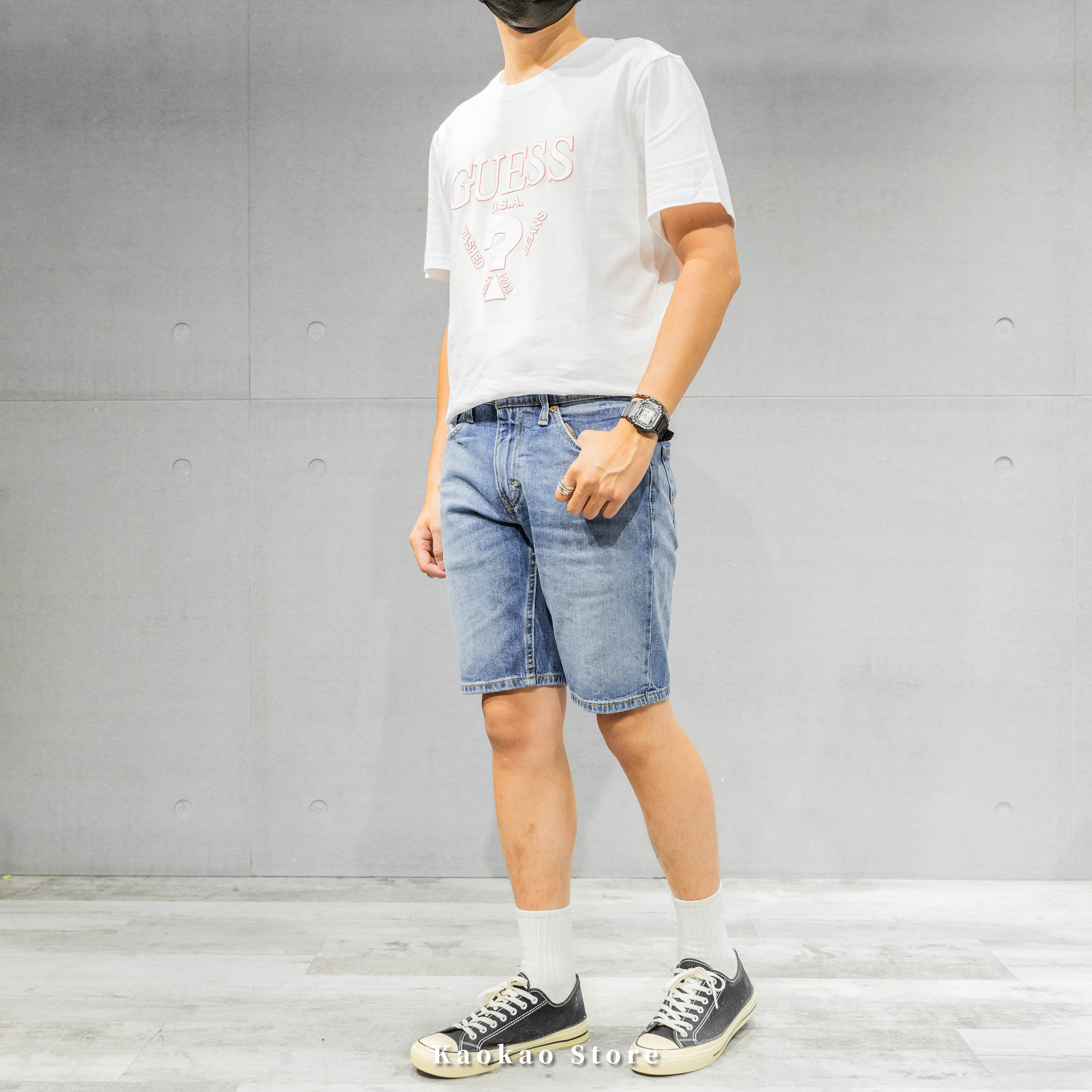 Levis 511 「刷色藍0084」 窄版 牛仔短褲