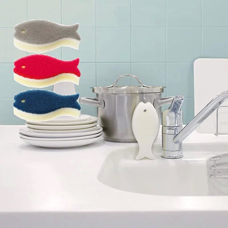 【MARNA】 K170小魚造型清潔海綿(3色)