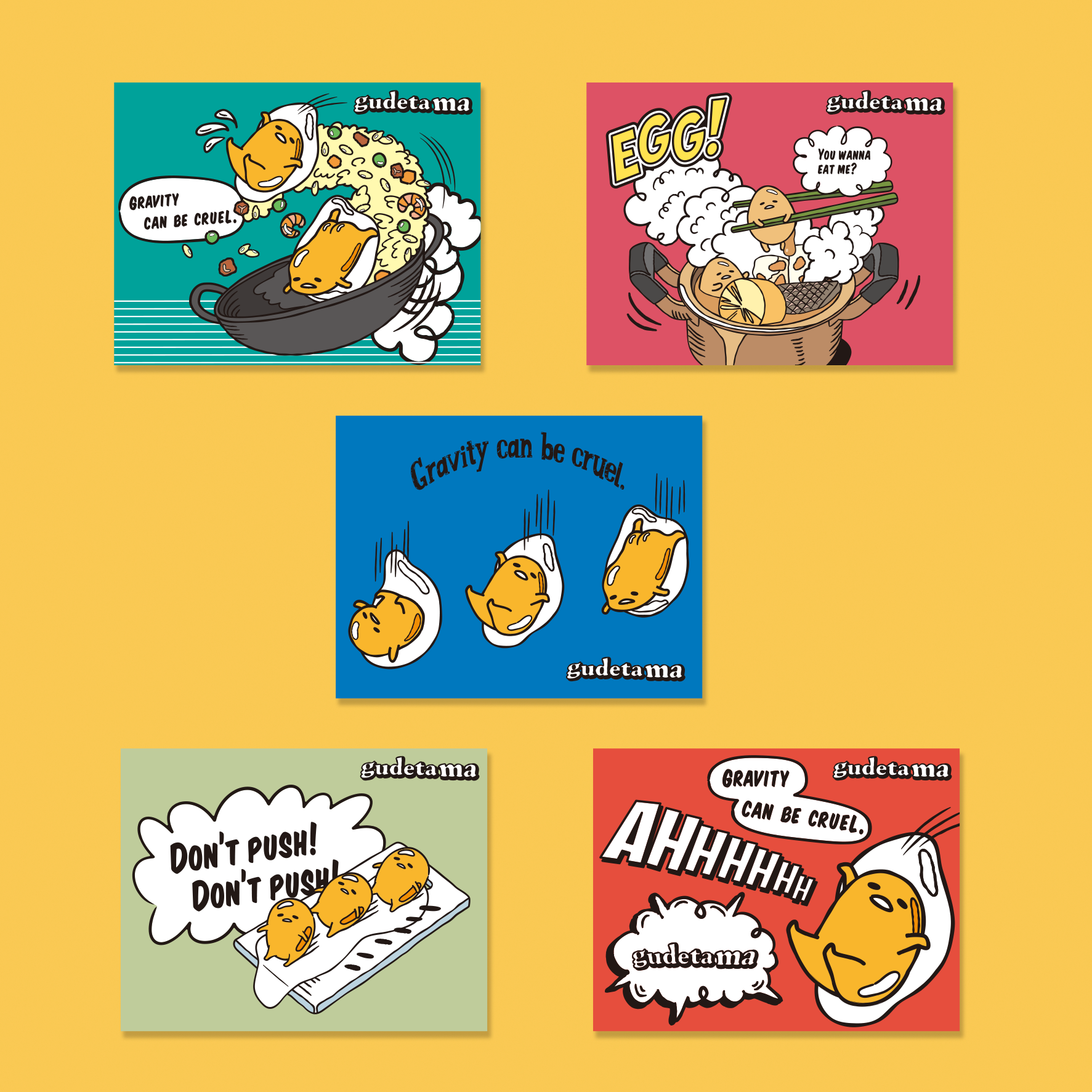 蛋黃哥-明信片5入組-A款