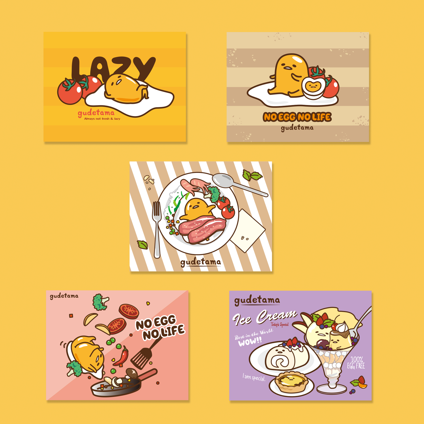 蛋黃哥-明信片5入組-B款