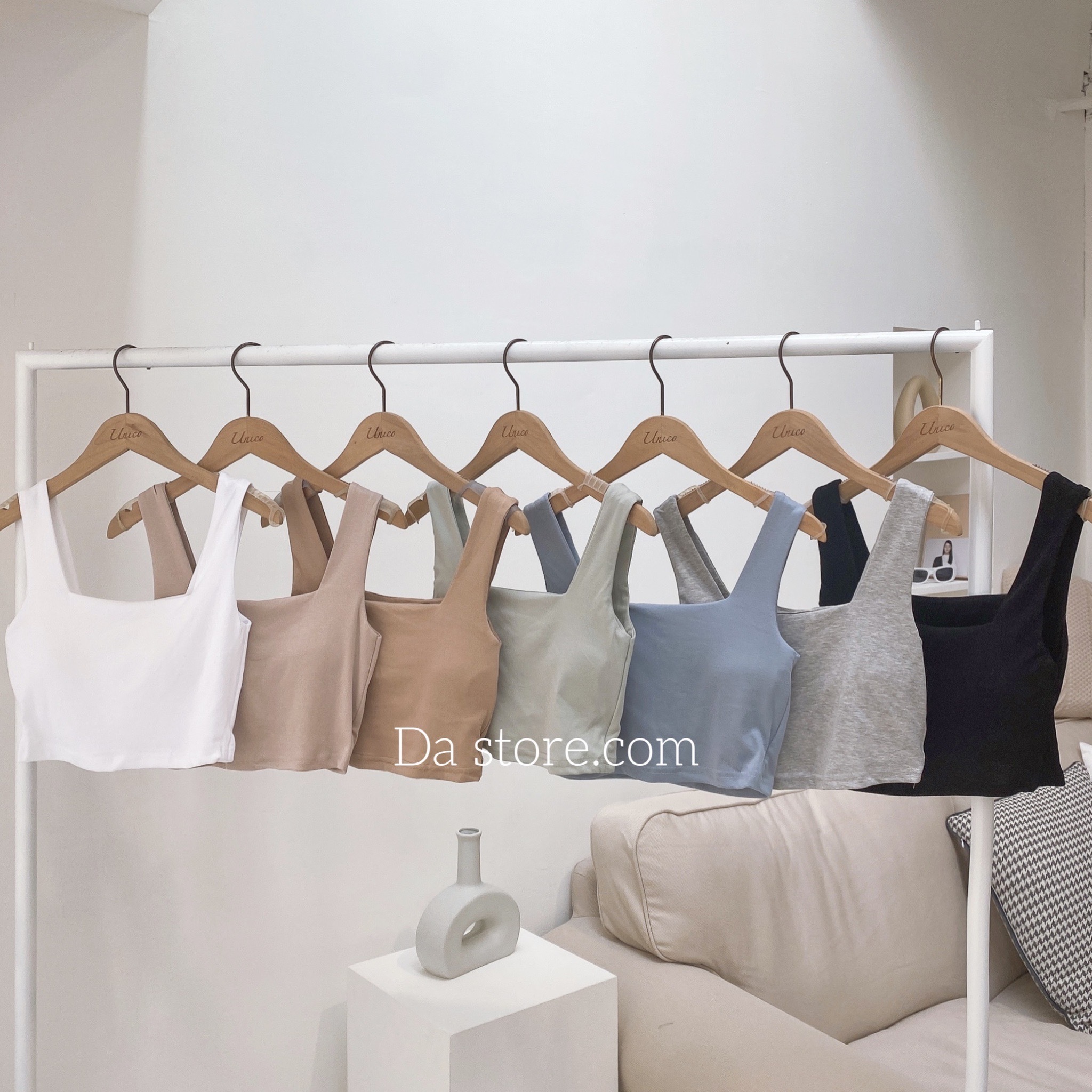 方領胸墊背心/七色