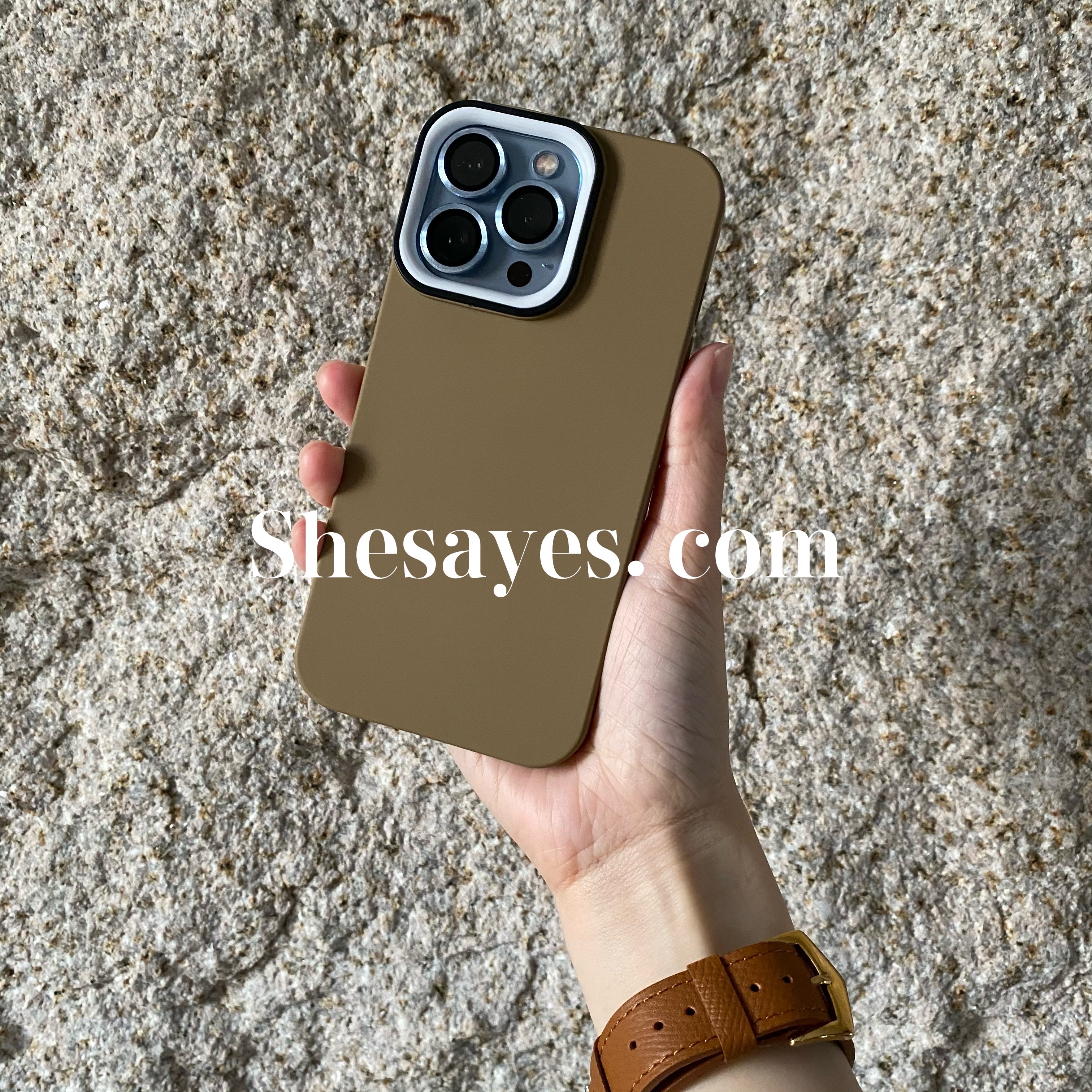 IPHONE咖啡色簡約全包軟殼