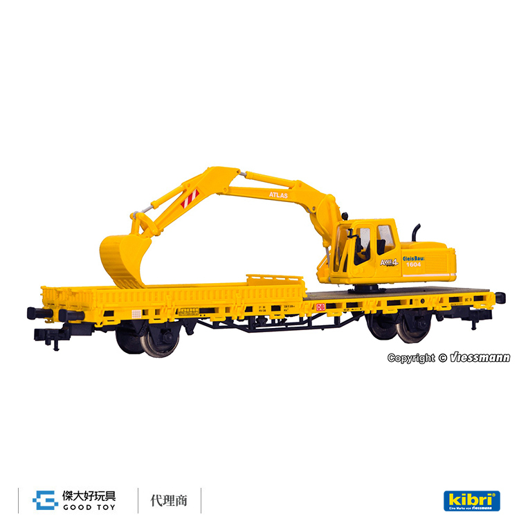 Kibri 26250 (HO kit) 完成品模型 GleisBau 平板車+ ATLAS 挖掘機