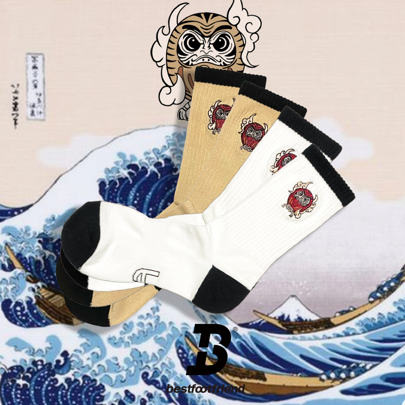 【車庫服飾】BEST FOOT FRIEND BFF DARUMA 達摩不倒翁 中筒襪