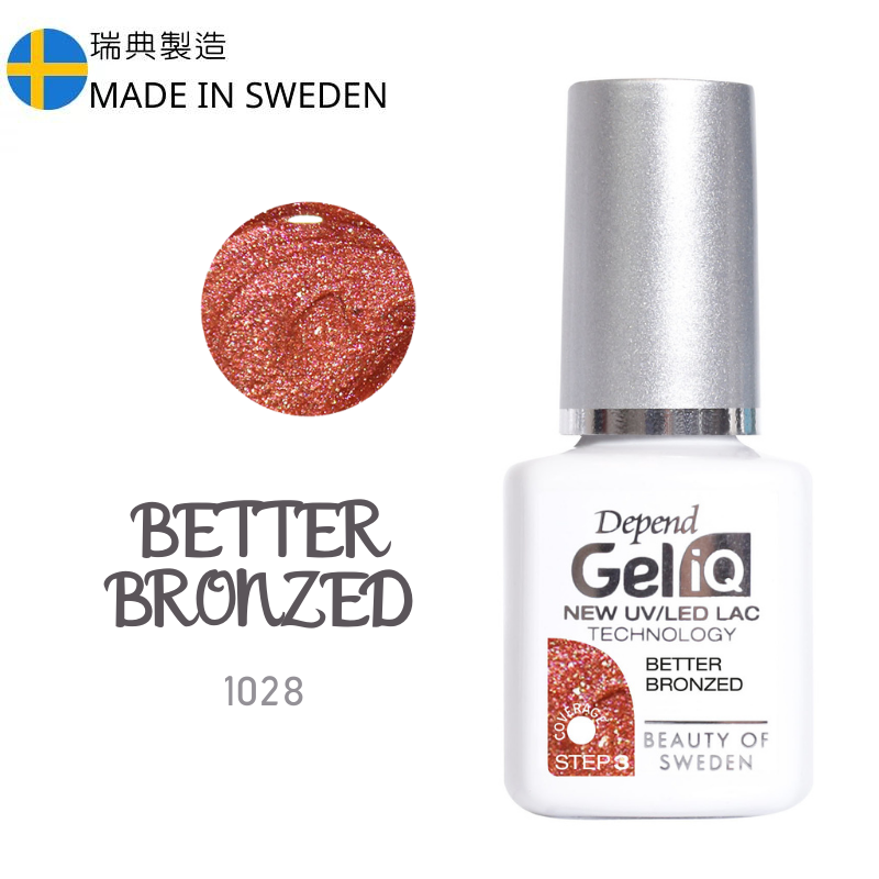 Gel iQ 顏色凝膠 - 橘紅底色配桃紅金粉(不透明)  #1028