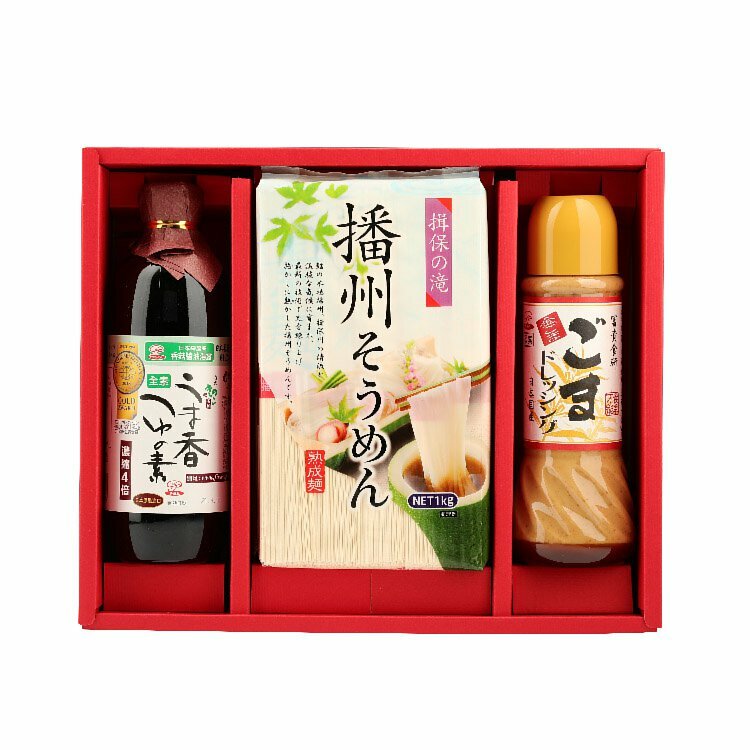 健康養生禮盒(黃金芝麻醬+香菇醬油+播州素麵)