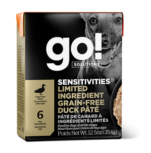GO! SOLUTIONS™ 低敏美毛系列 無穀物鴨肉醬狗糧配方香港行貨)