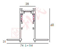 Raynice (砂黑) - 48V 磁吸暗裝路軌 (1米/1.5米/2米)