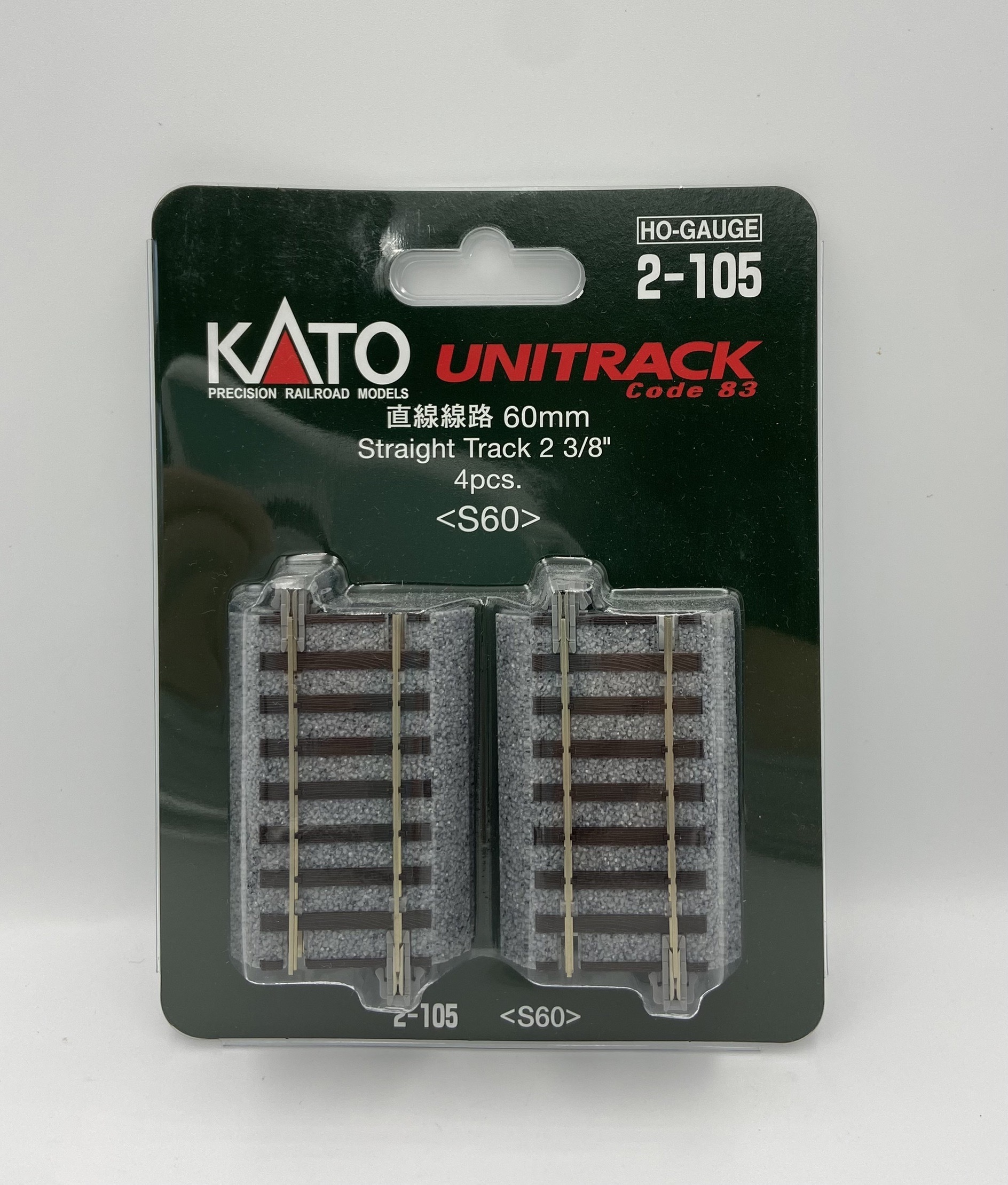 Kato 2-105 HO規 短直軌 直線線路 60mm