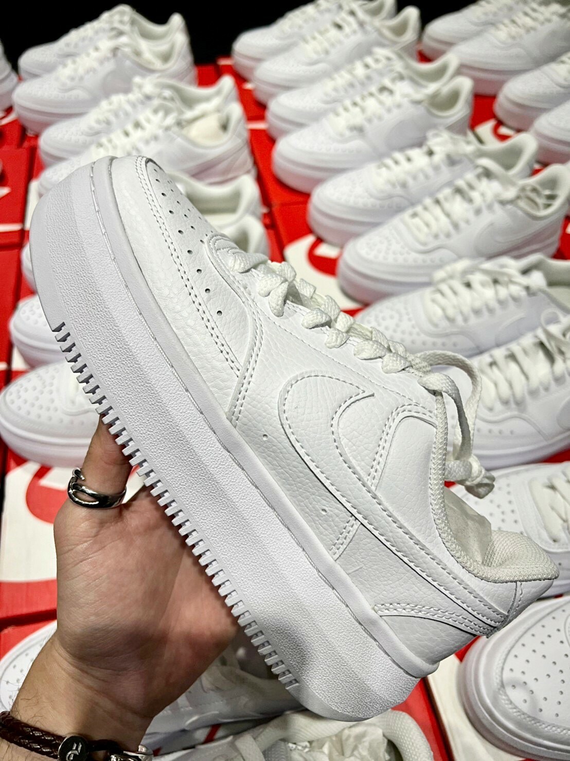 NIKE NSW COURT VISION ALTA 厚底 增高 全白 女款