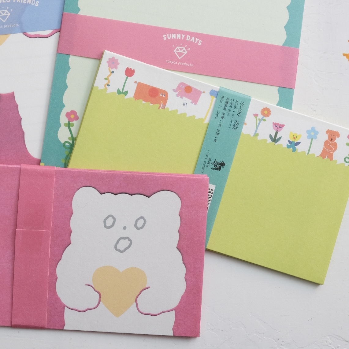 AIUEO 插畫信封信紙套組｜表現社 日本