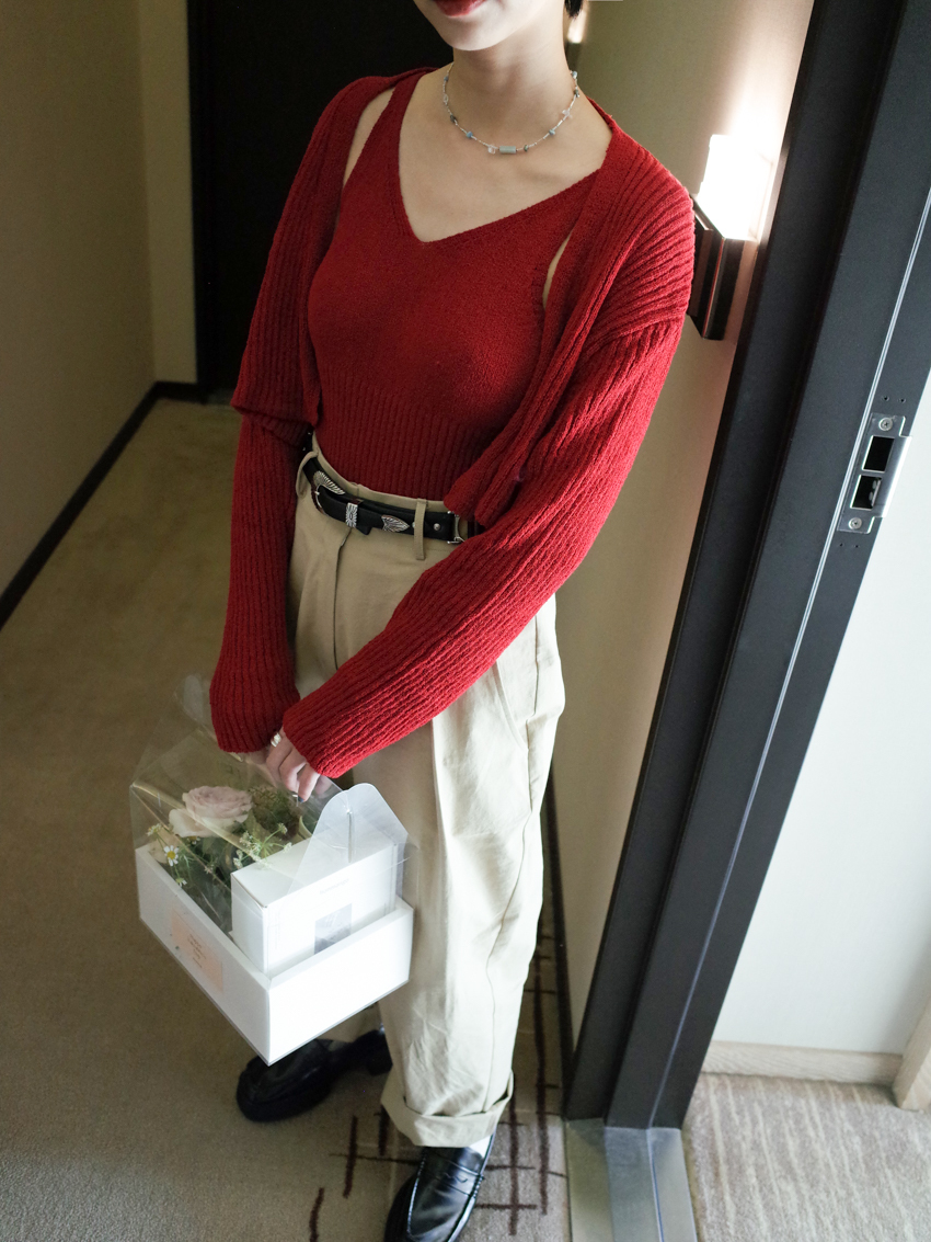 choiceness knitted vest & cardigan set