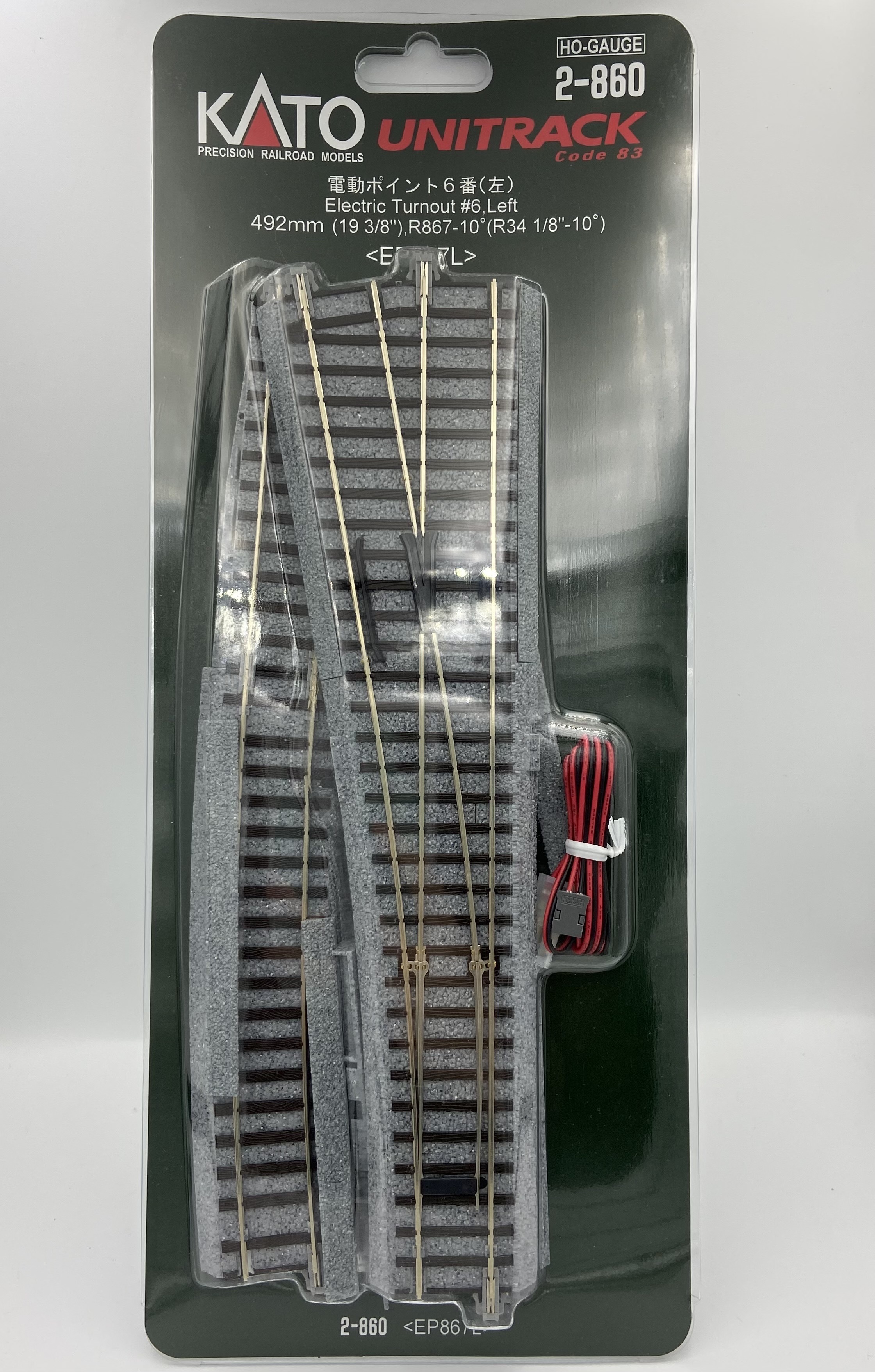 Kato 2-860 HO規 6番號 電動左岔軌組