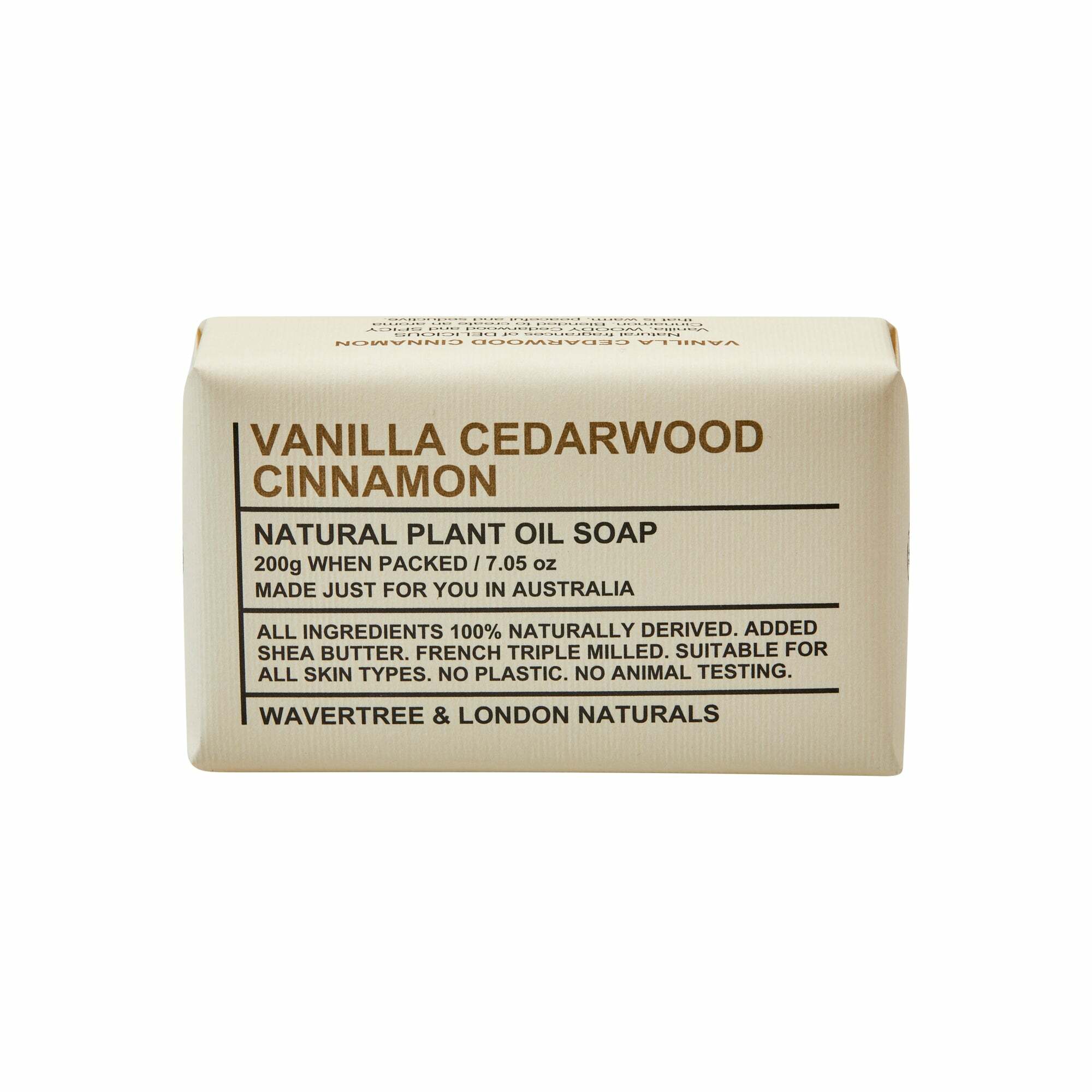 【Wavertree & London】Vanilla, Cedarwood and Cinnamon Soap 200G