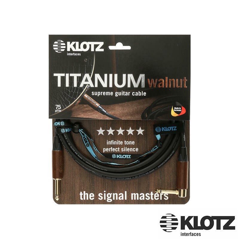 德國 Klotz Titanium Walnut TIW0300PR 頂級 電吉他導線 胡桃木線頭