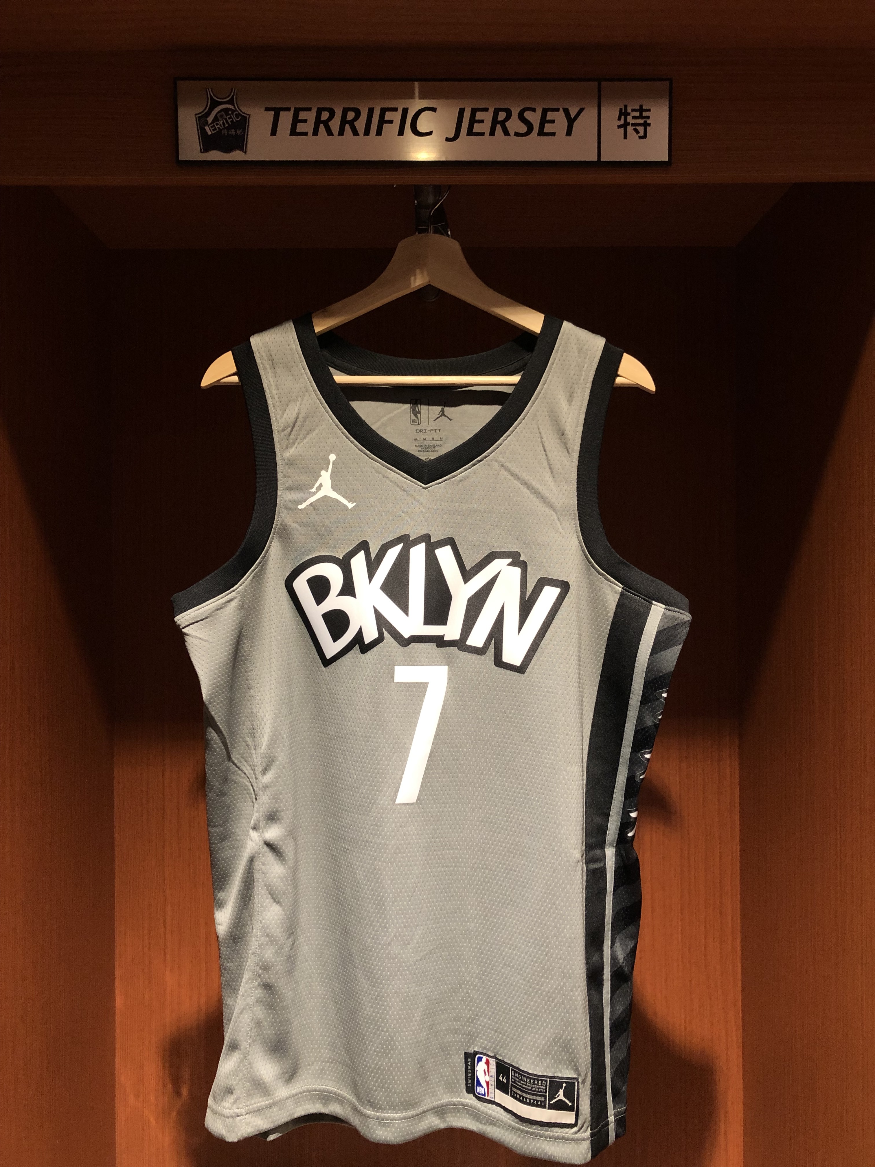 NBA球衣 Kevin Durant 布魯克林籃網灰星 Statement Jordan Swingman 球迷版 熱轉印 全新