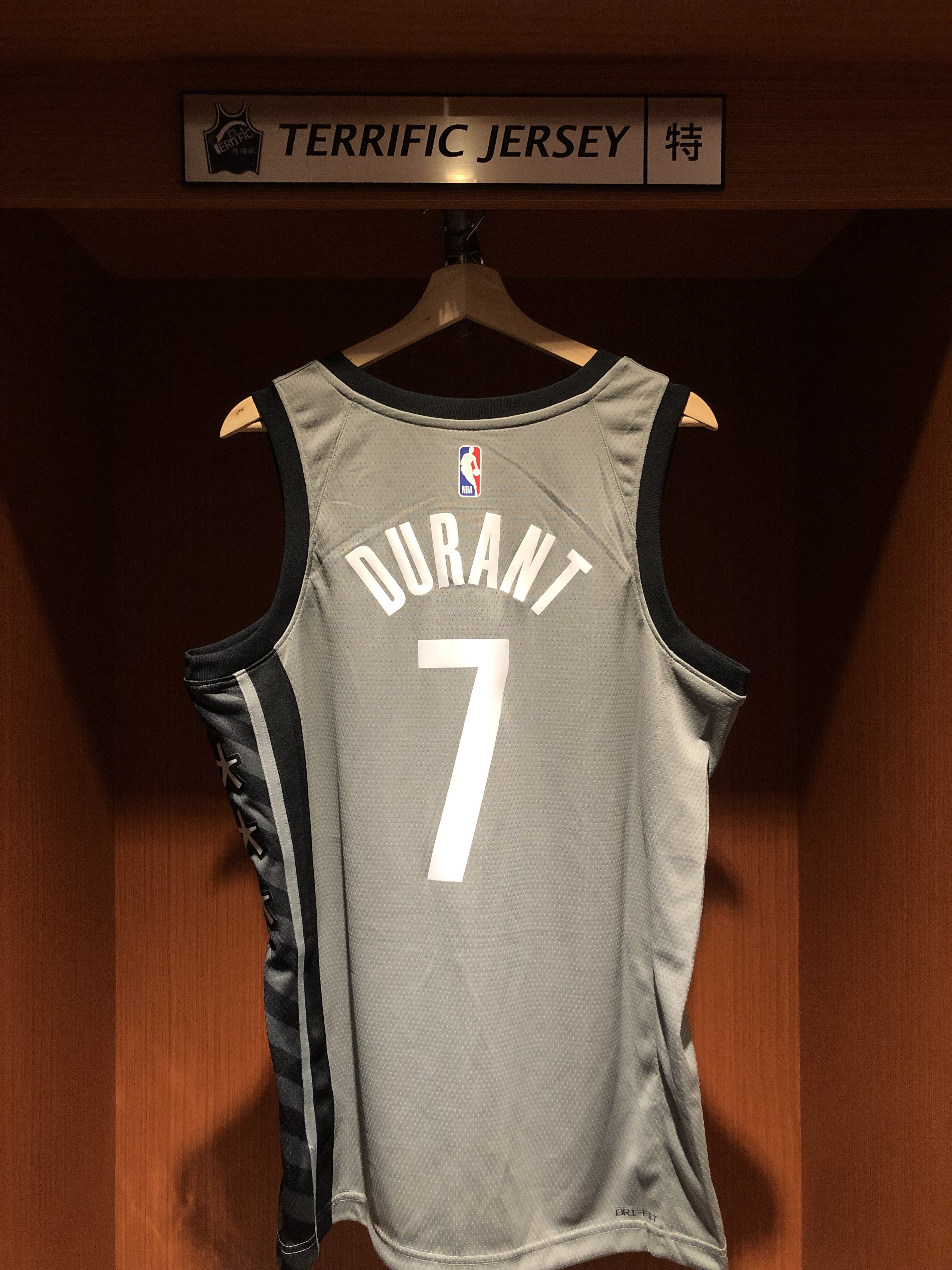 NBA球衣 Kevin Durant 布魯克林籃網灰星 Statement Jordan Swingman 球迷版 熱轉印 全新