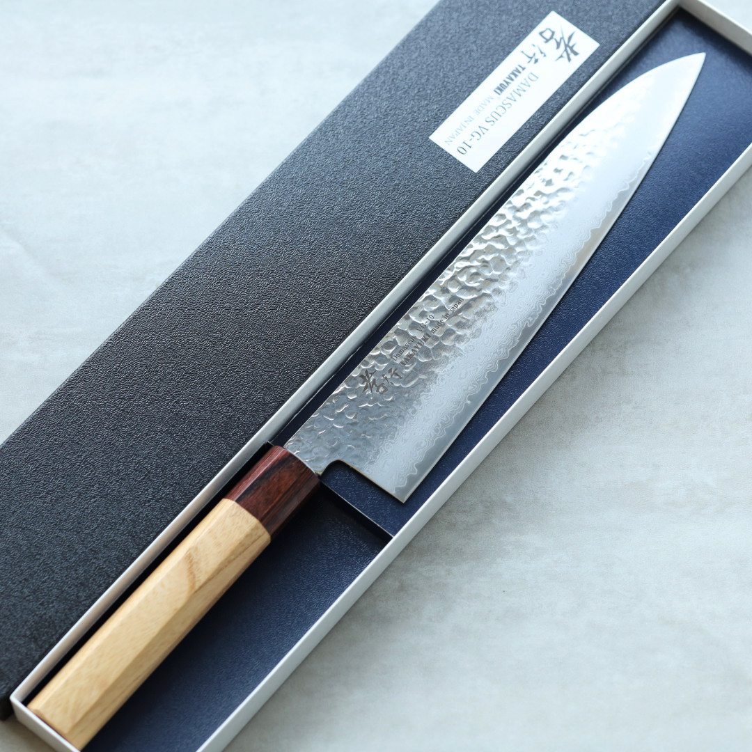 堺孝行和牛刀240mm VG10鋼33層鎚目大馬士革