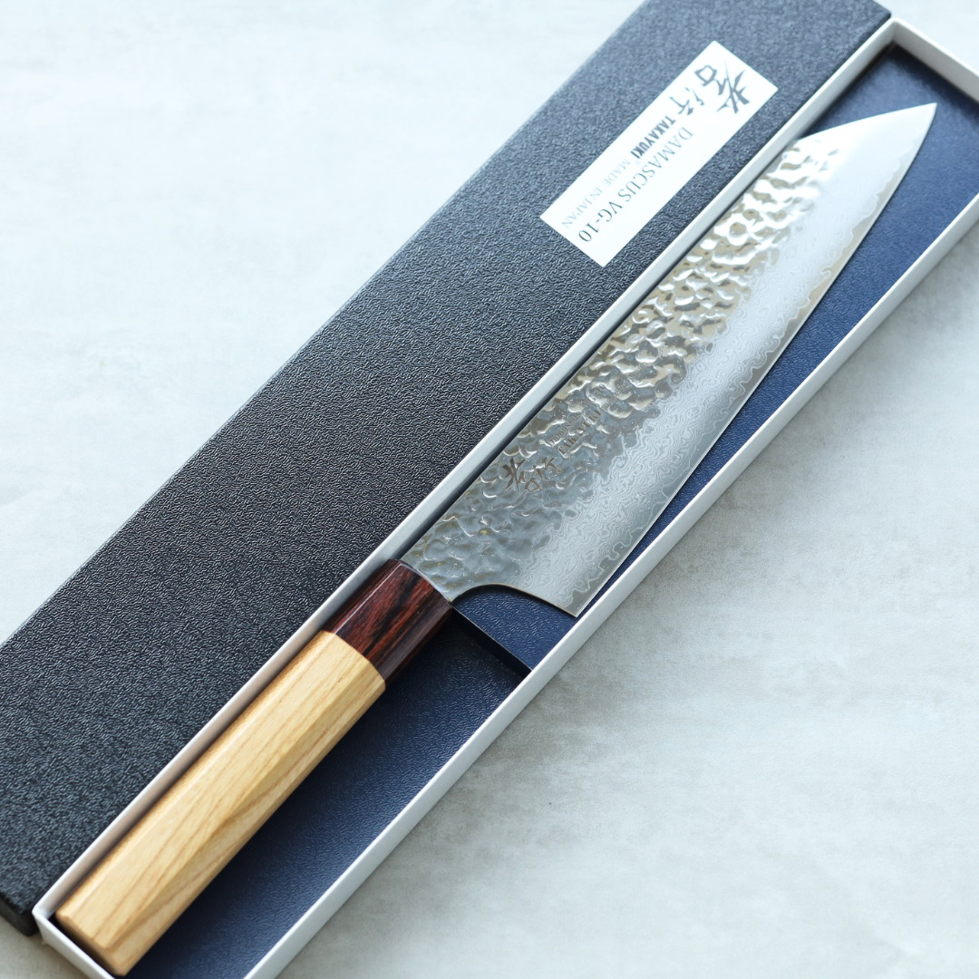 堺孝行 和劍型牛刀 190mm VG10鋼 33層鎚目大馬士革