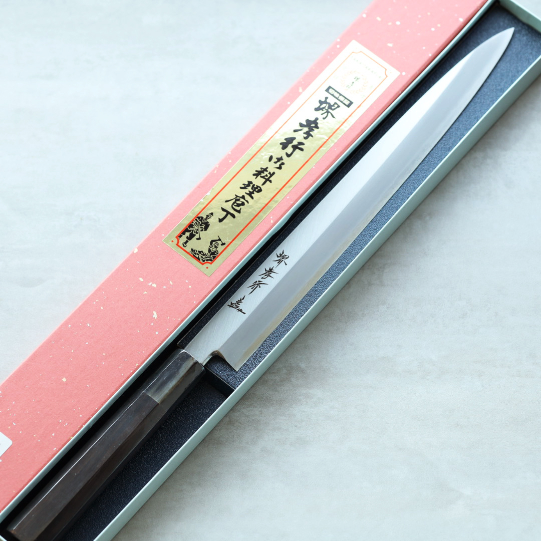 堺孝行 正夫柳刃 300mm 銀三鋼 黑丹柄