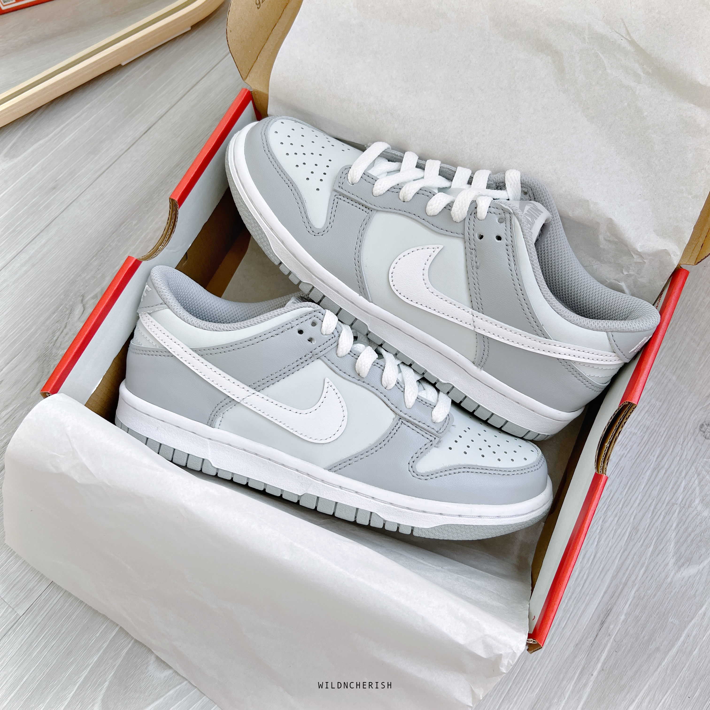 nike dunk low 2 toned grey