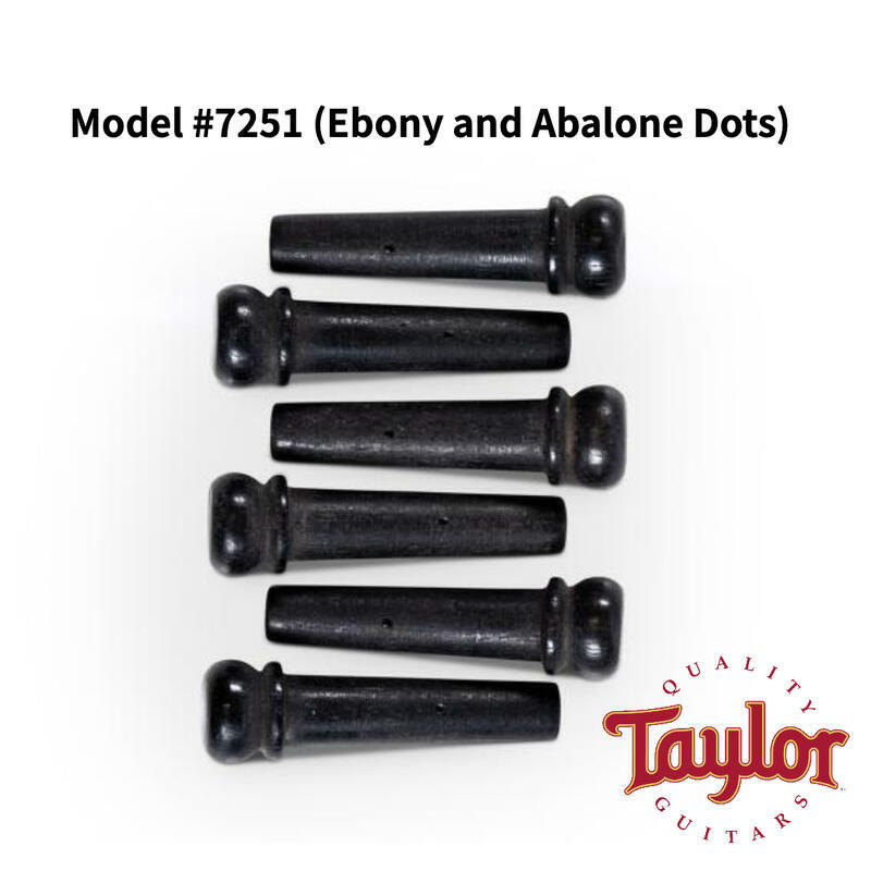 Taylor 7251 Ebony and Abalone Dot黑檀木止弦釘組 吉他弦栓 插銷