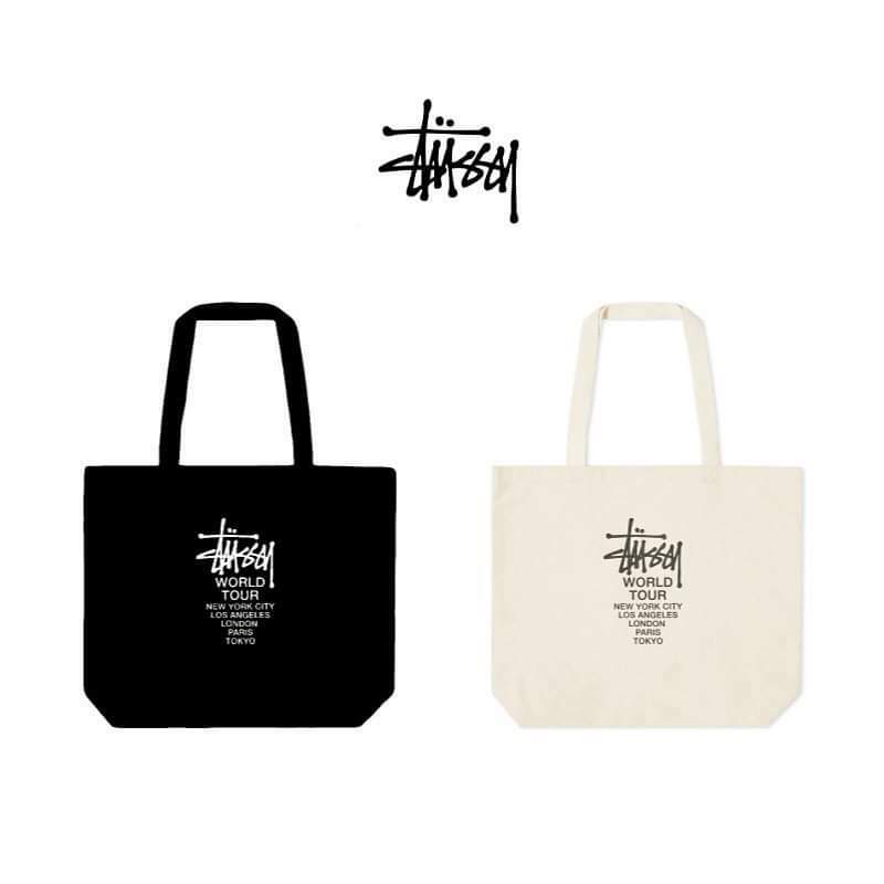Stussy World Tour Tote Bag經典帆布手提袋
