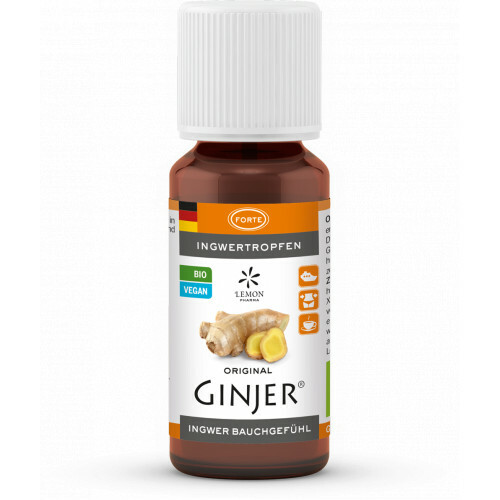 GINJER Forte organic ginger drops, 20ml bottle