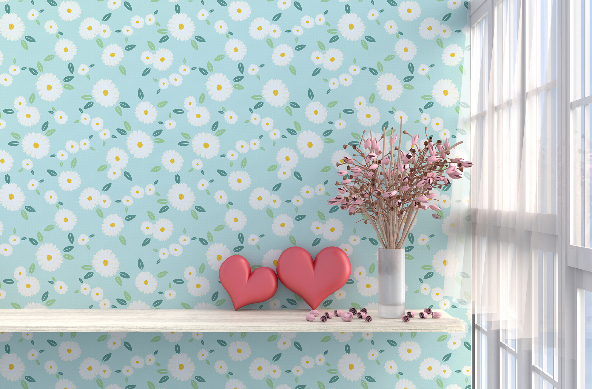 美牆壁布//春漾花開(約1.5坪/捲)