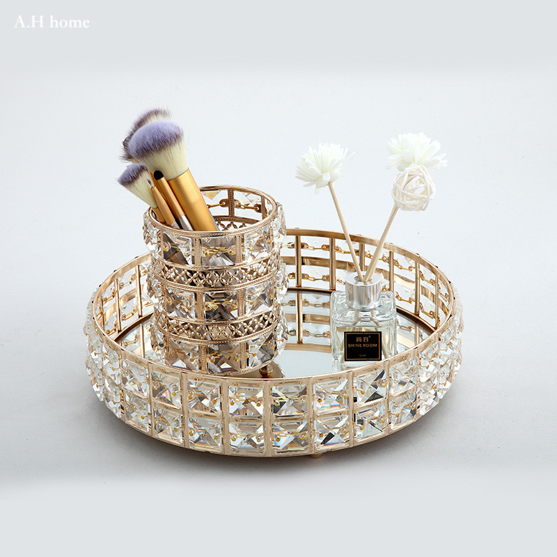 【ＡＨ217】奢華水晶鏡面收納托盤