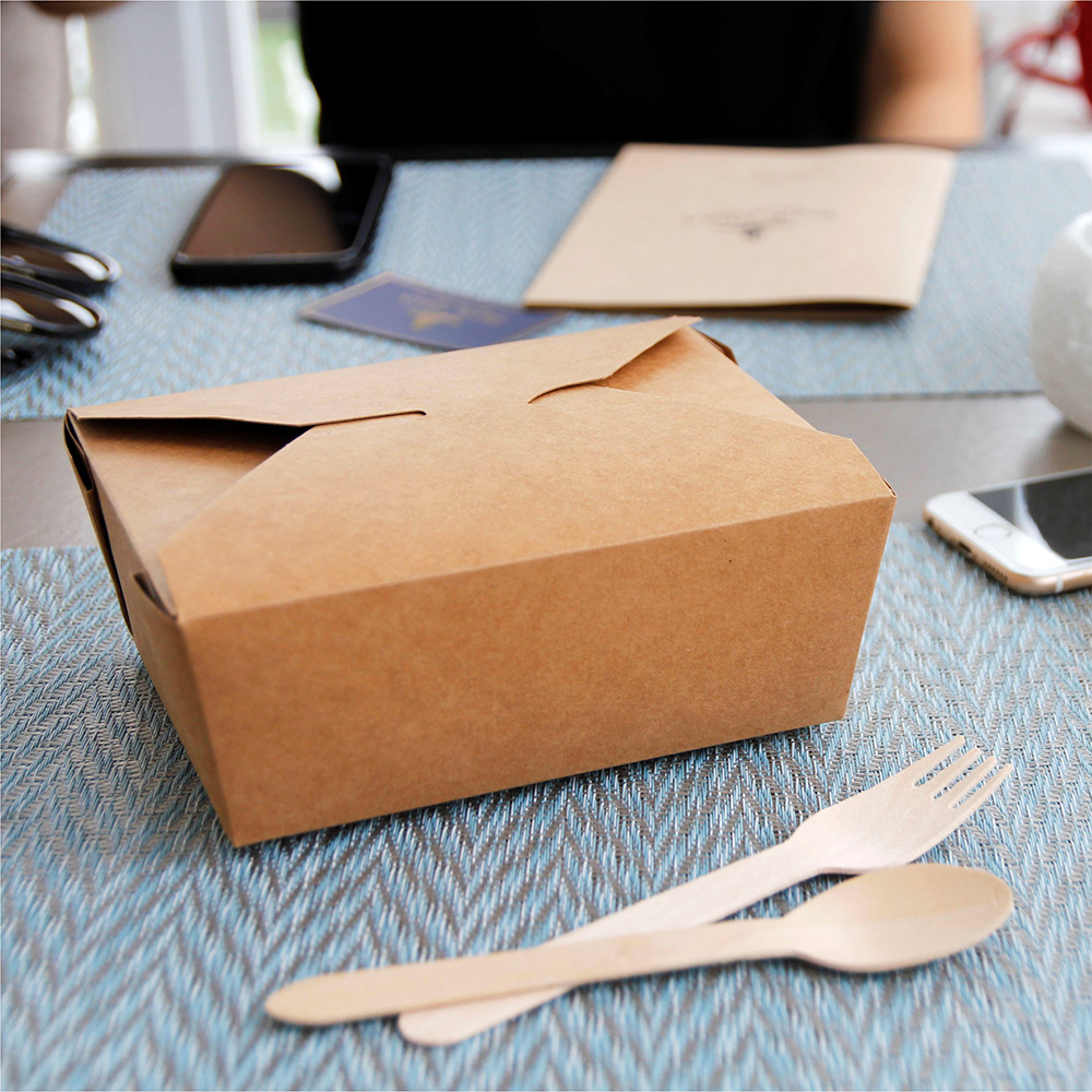 牛皮紙方形餐盒 1400ml 8號