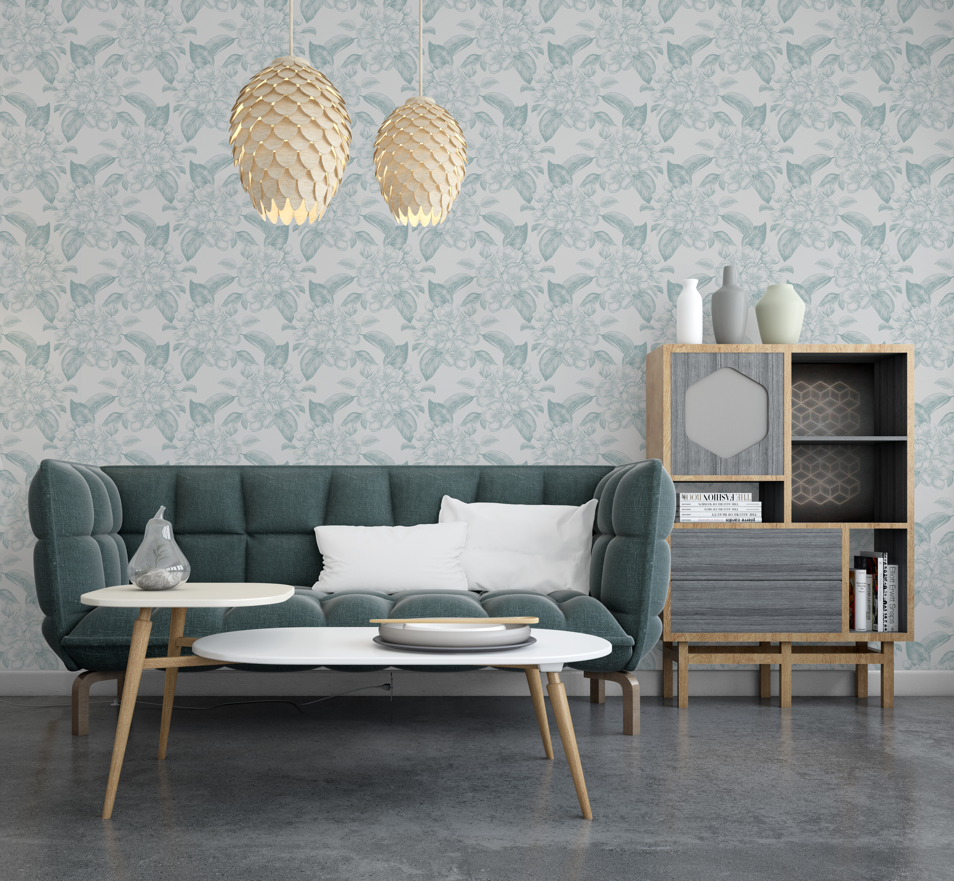 美牆壁布//濛濛花雨(約1.5坪/捲)