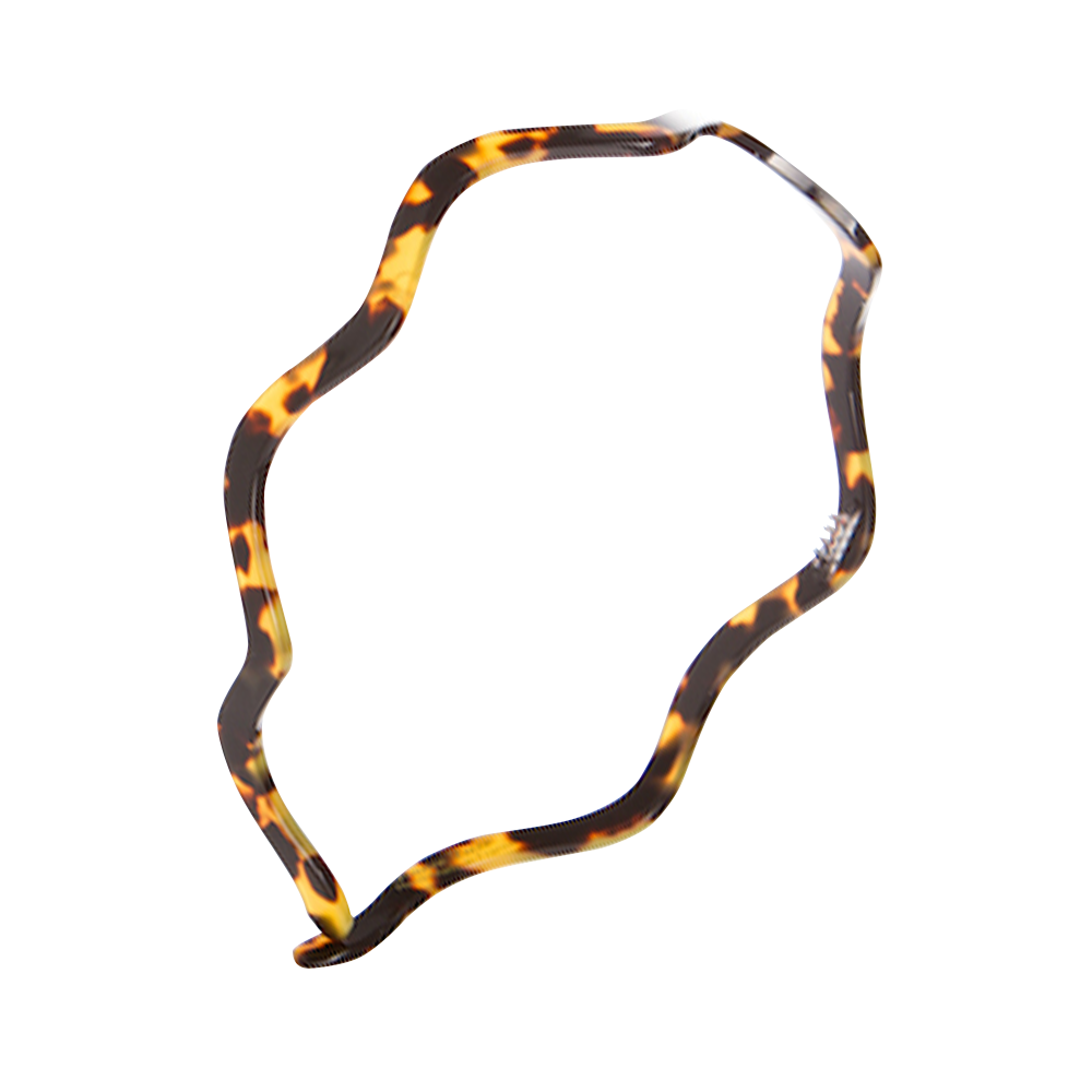 FRANCE LUXE 波浪醋酸纖維髮箍〈琥珀色〉