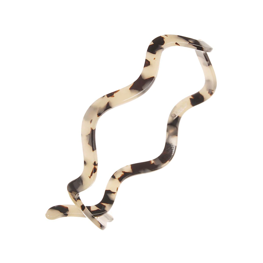 FRANCE LUXE 波浪醋酸纖維髮箍〈象牙琥珀〉