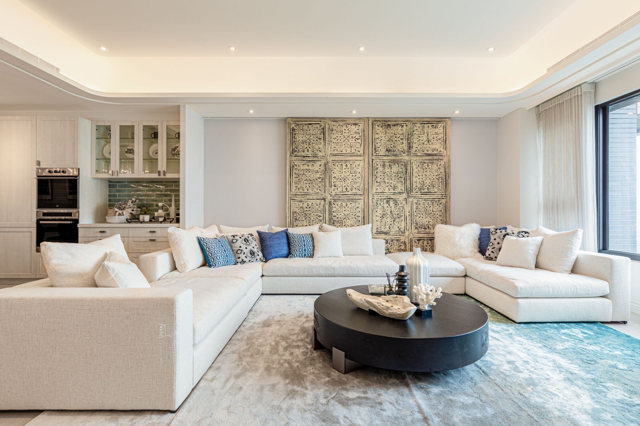 家具作品案例海上皇宮淡水沙發茶几地毯